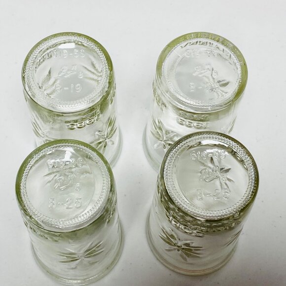 Vintage Kraft 50th Anniversary Glass Cheese Jars Set Of 4 Starburst Pattern - Picture 9 of 12
